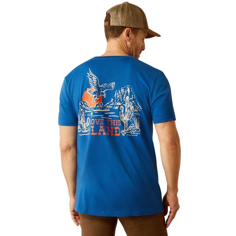 Ariat Men's Mo Ab Eagle Tee Shirt-Royal Blue