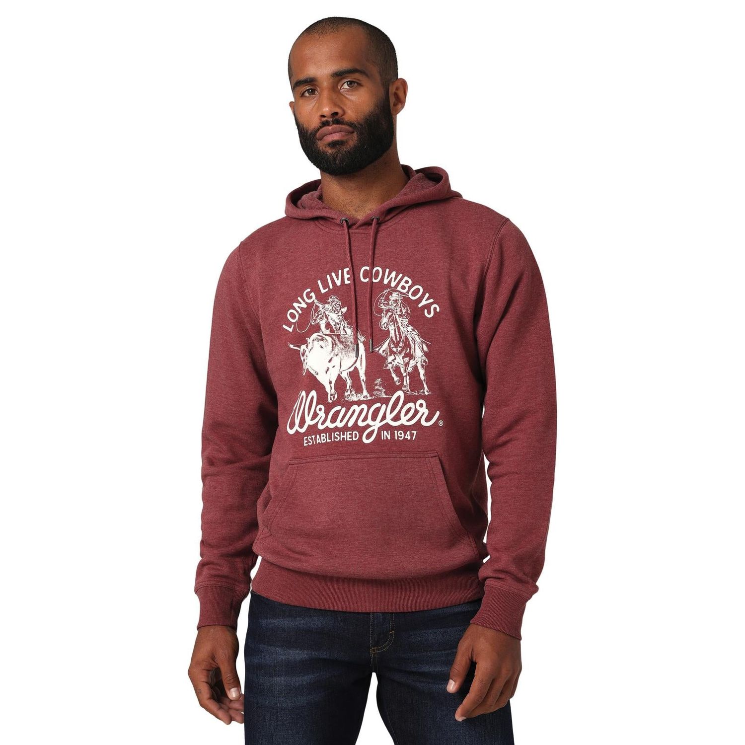 Wrangler Men's Regular Fit Hoodie - Burgundy Heather