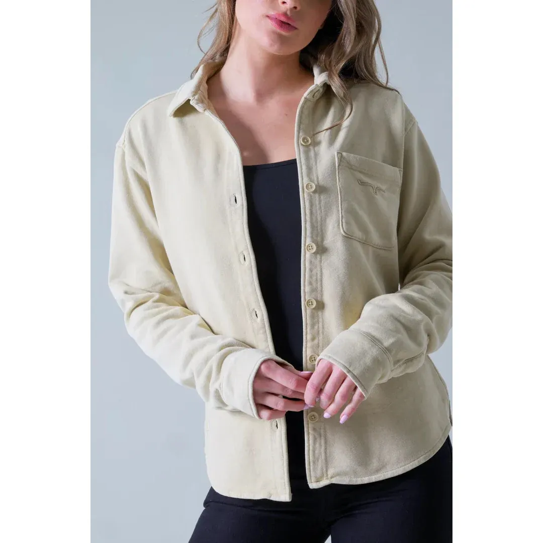 Kimes Women's Throw Shirt, Colour: KHAKI, Size: 2XL