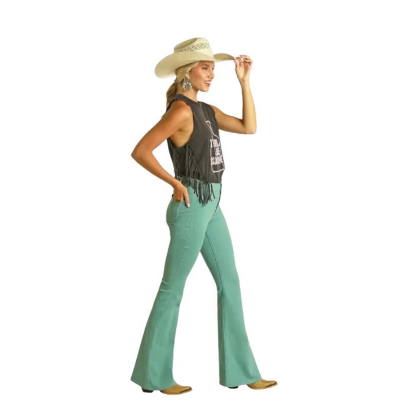 Rock &amp; Roll Women's Turquoise Button Flare