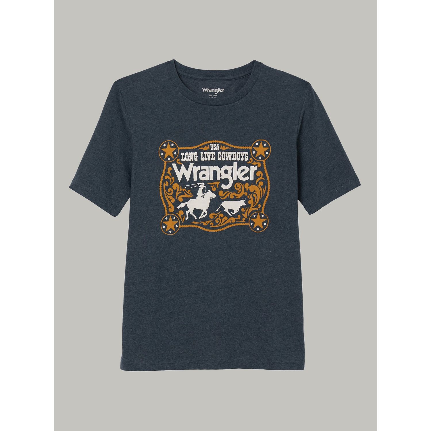 Wrangler Boy's USA Cowboys Graphic Tee - Charcoal