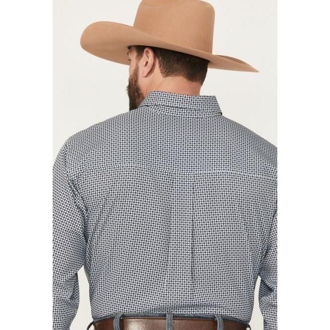 Cinch Men's Long Sleeve Arenaflex Button Down Performance Shirt- Light Blue