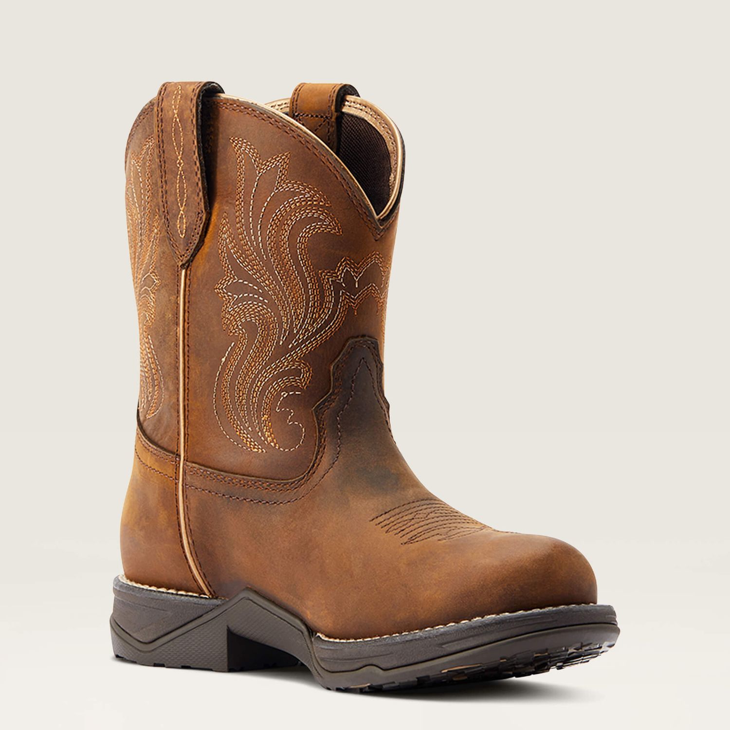Ariat Women's Anthem Round Toe Shortie Waterproof Western Boots - Glazed Brown