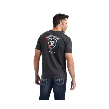 Ariat Men's Woodgrain Shield T-Shirt - Charcoal Heather