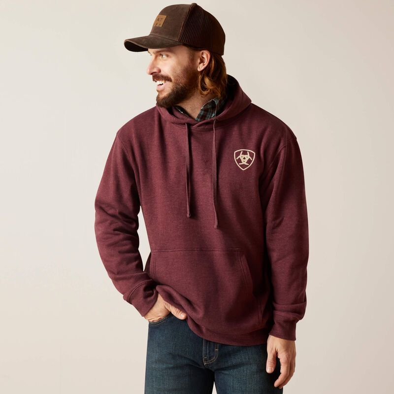Ariat Men's Arrowhead Hoodie - Berry Bark Heather