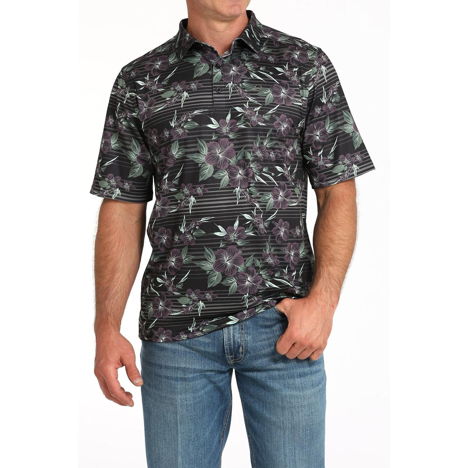 Cinch Men's Short Sleeve Arenaflex Polo Shirt - Black