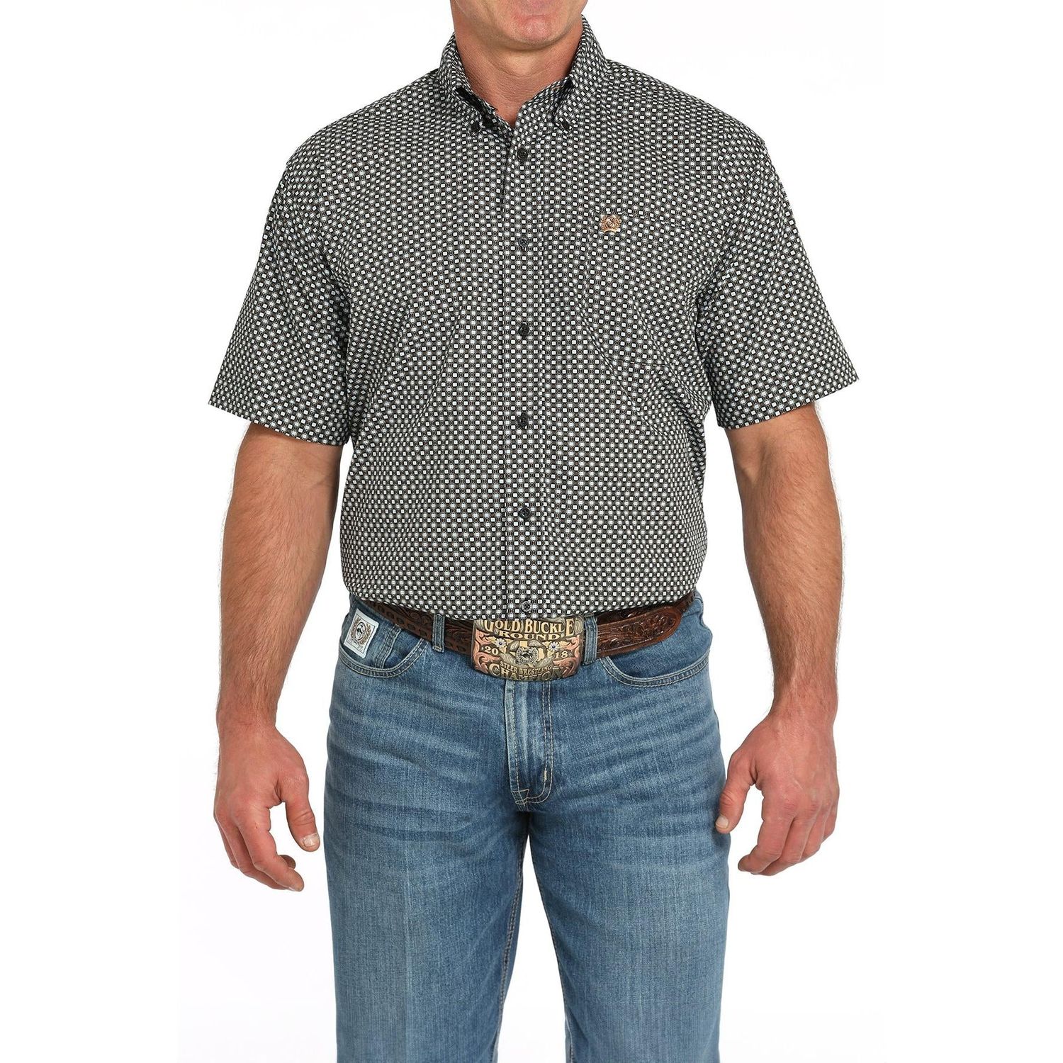 Cinch Men's Short Sleeve Print Shirt 725 - Black