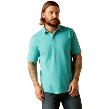 Ariat Men's Retro Polo - Winter Aqua