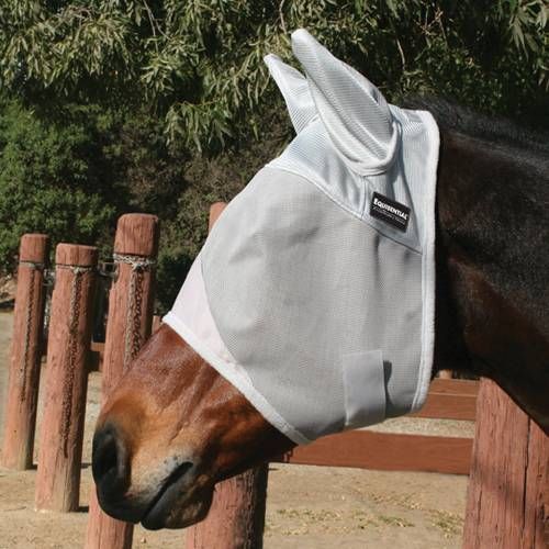 Professional's Choice Equisential Fly Mask w/Ears, Colour: WHITE, Size: Cob