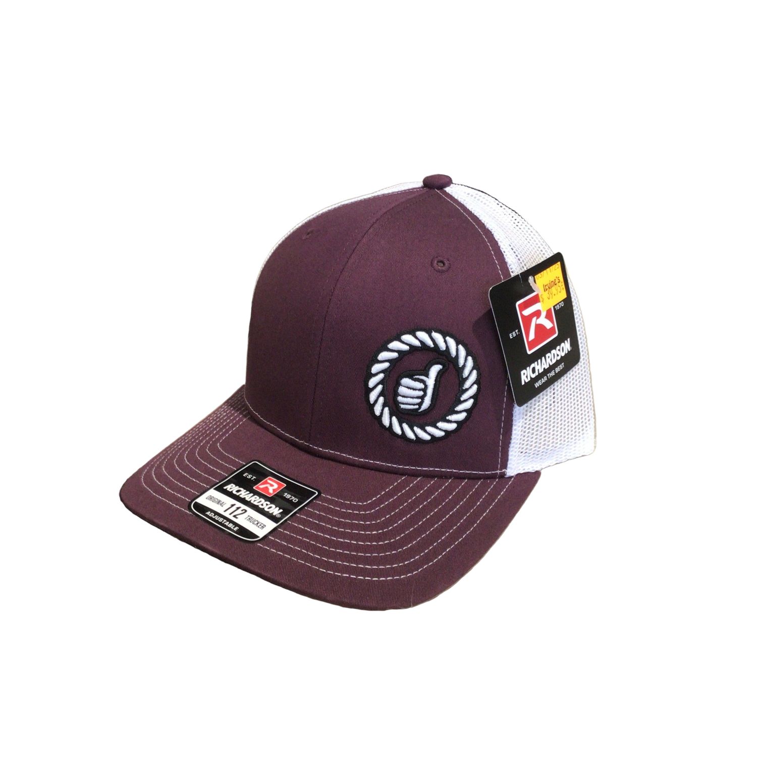 Dally Up Caps Embroidered Logo - Maroon/White