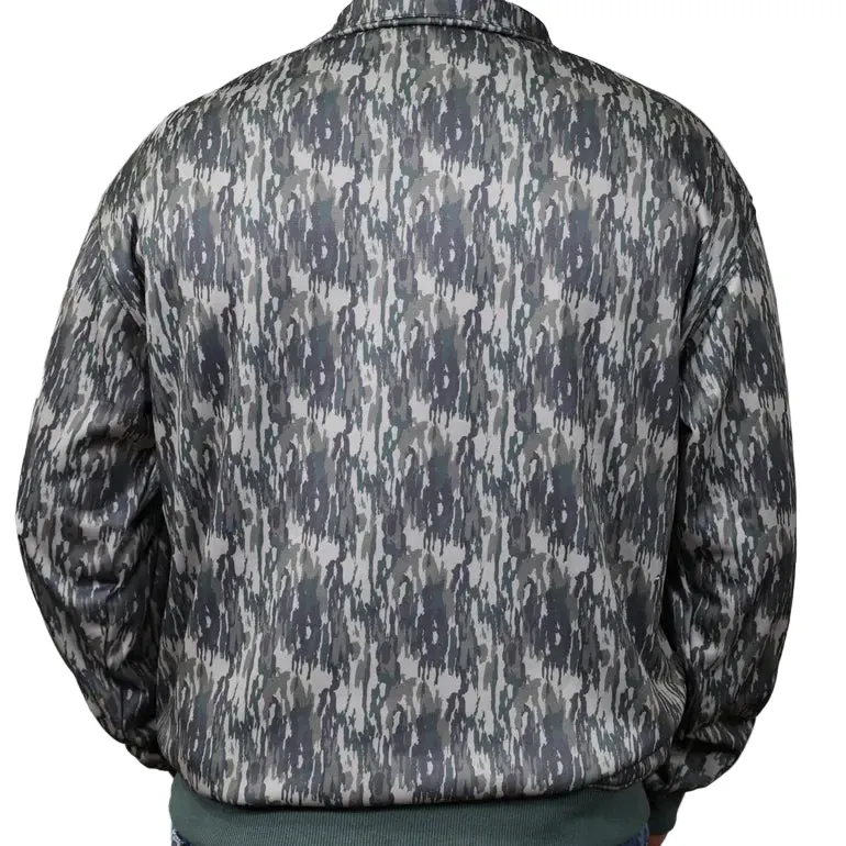 Brand Cowboy Unisex The Rustler Quarter Zip Outerwear Pullover - Camo Green/Gray/Brown