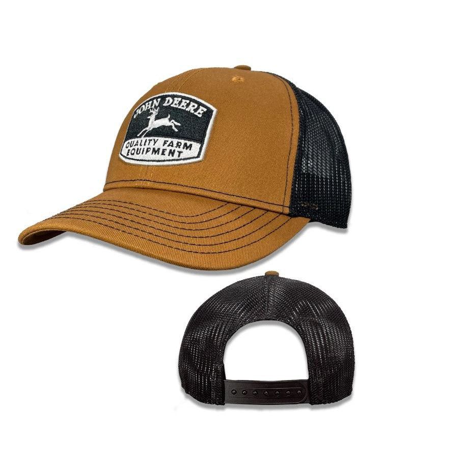 John Deere Quality Farm Equipment Patch Mesh Ball Cap - Construction Brown
