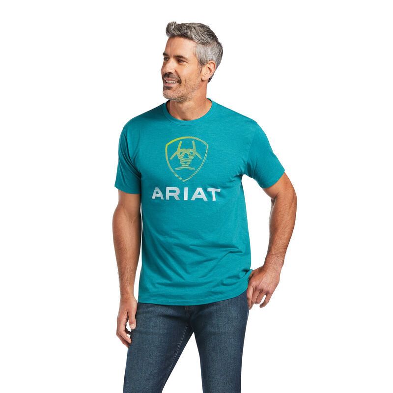 Ariat Mens SS T-Shirt Teal Green Heather