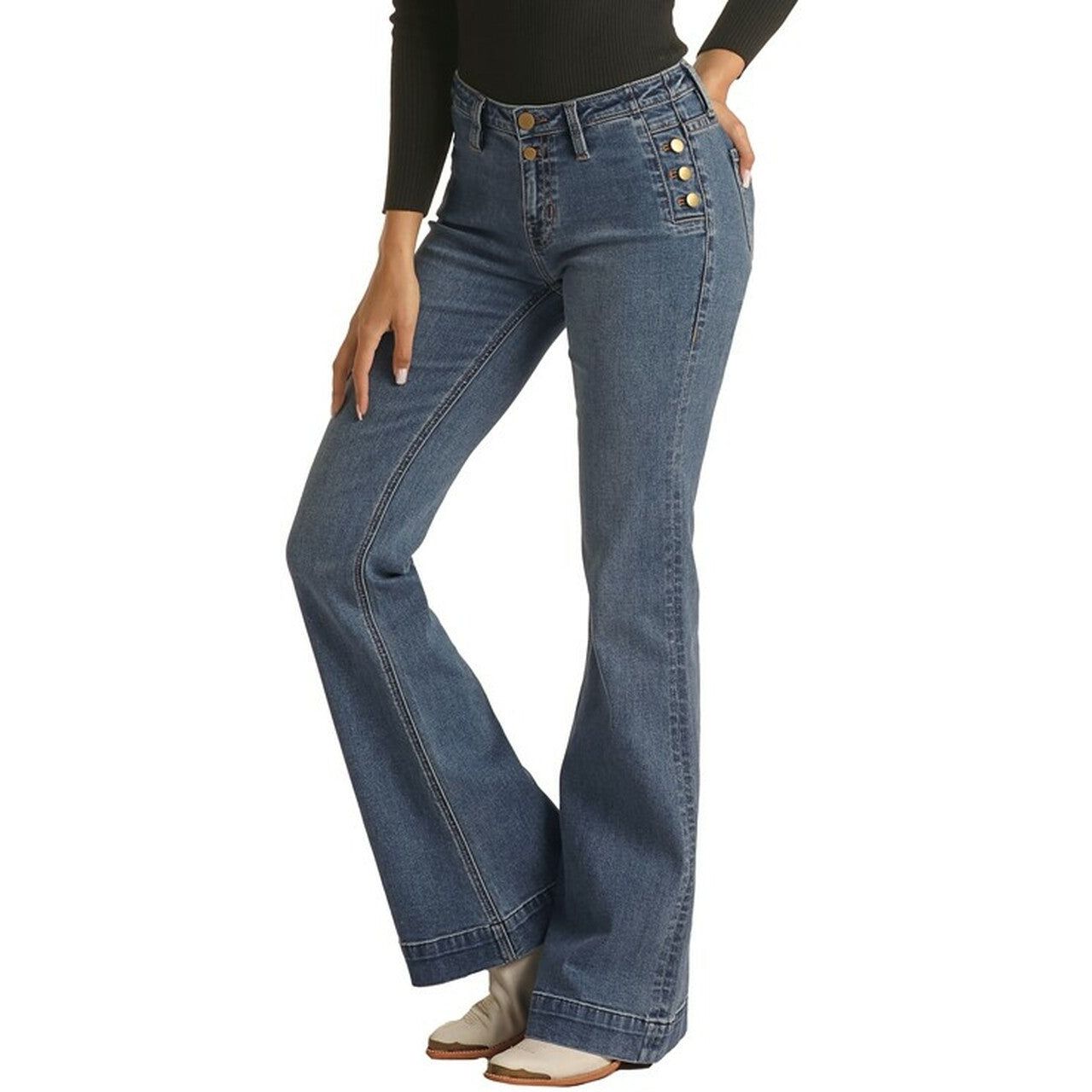 Rock &amp; Roll Junior Mid Rise Trouser-1