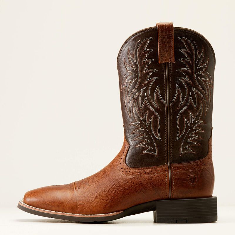 Ariat Men's Sport Wide Square Toe Western Boots - Peanut Butter/Chaga Brown
