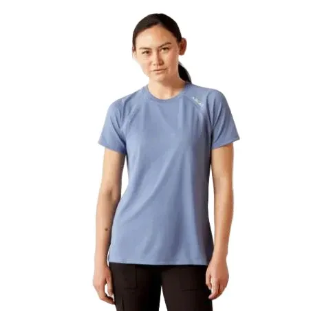 Ariat Women's Rebar Short Sleeve Heat Fighter Tee Shirt - Multiple Colors, Color: Colony Blue, Size: XS