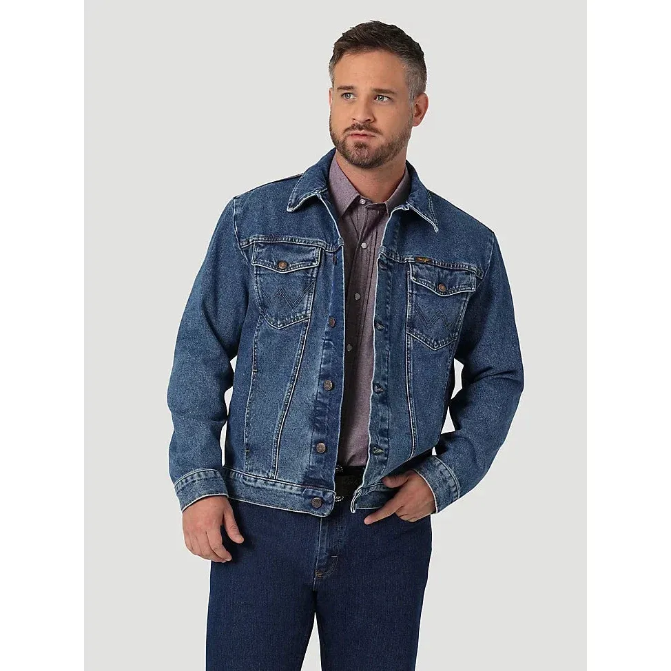 Wranglers Men's Cowboy Cut Unlined Jacket -Denim Stonewash, Size: 2XT