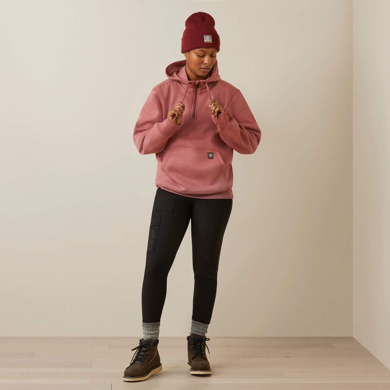 Ariat Women's Rebar Skill Set 1/2 Zip Hoodie - Nostalgia Rose