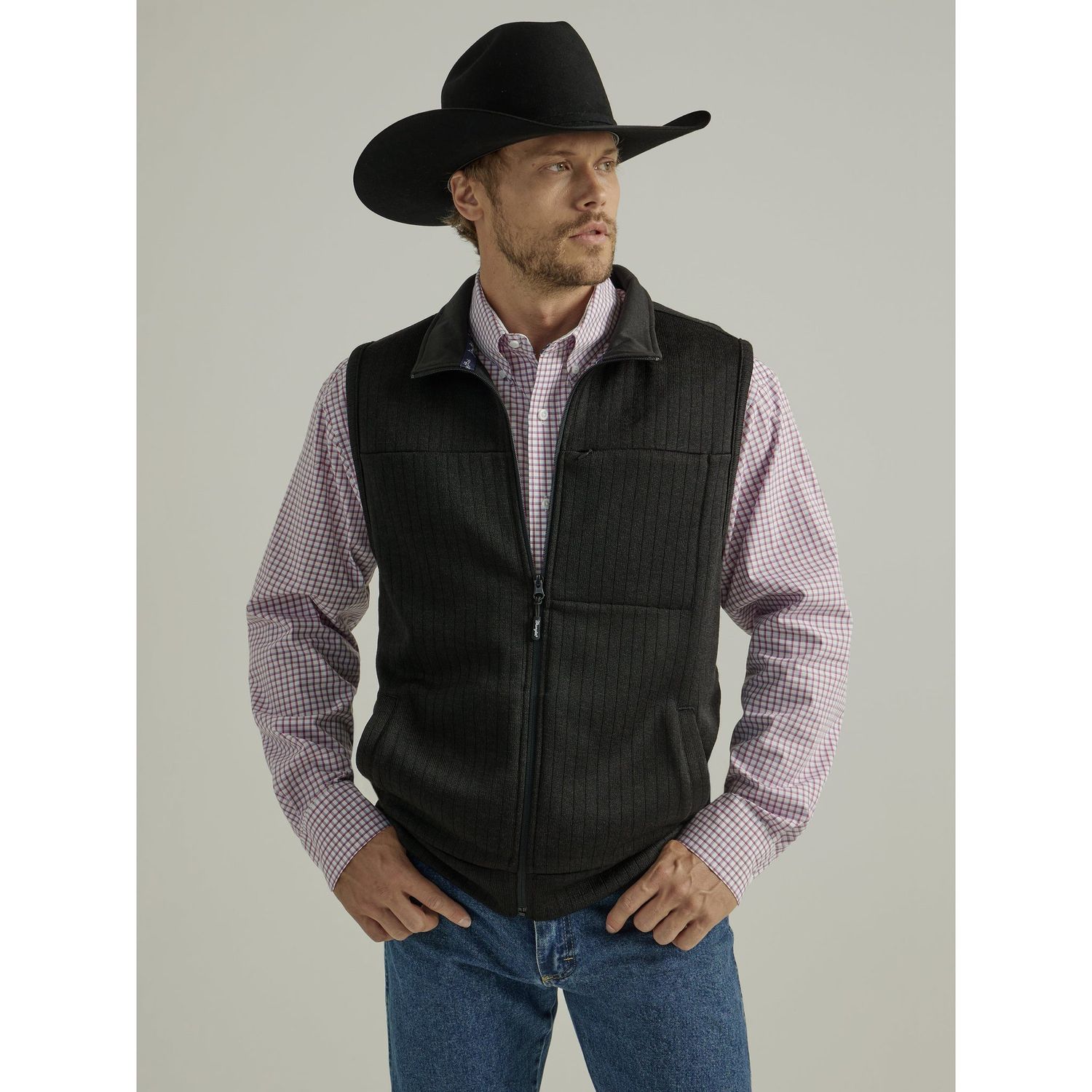 Wrangler Men's Western George Strait Knit Vest - Black