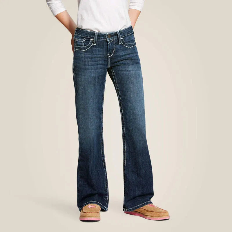 Ariat REAL Entwined Boot Cut Girl's Jean - Dresden