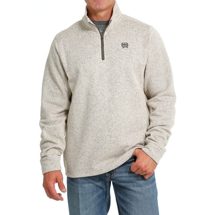 Cinch Men's 1/4 Zip Pullover Sweater - Stone, Size: 3XL