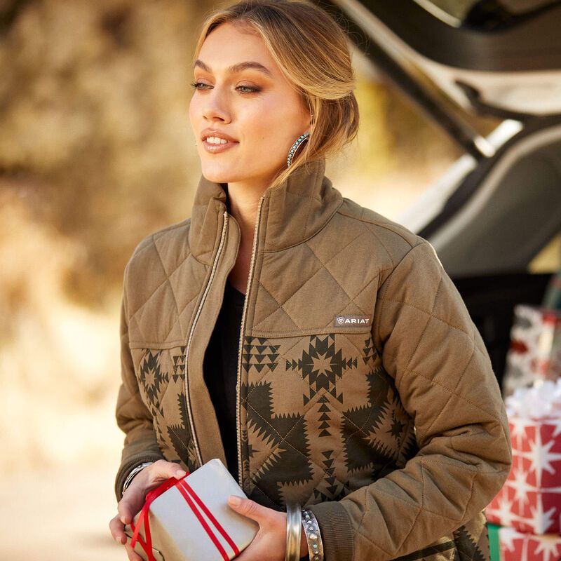 Ariat Women's Quilted Jersey Jacket - Canteen