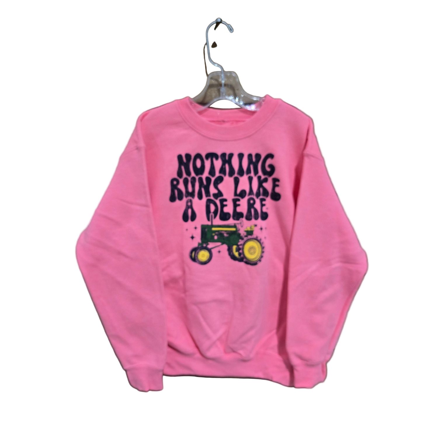 John Deere Girl's Nothing Runs Like a Deere Crew - Hot Pink