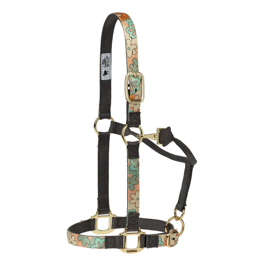 Weaver Leather Nylon Adjustable Chin and Throat Snap Horse Halter-1", Color: 281-Retro