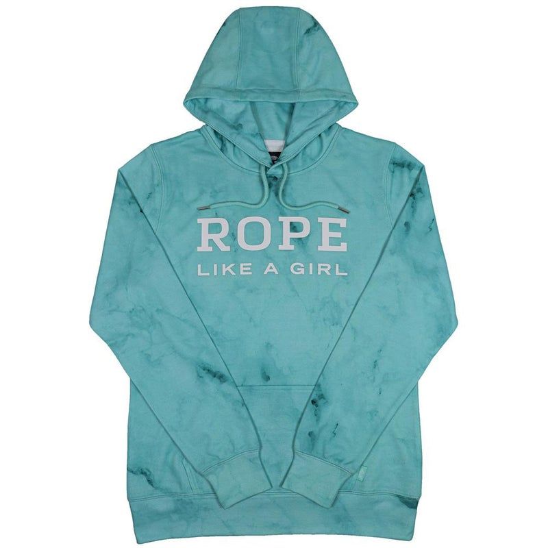 Rope Like a Girl Hooey Youth Ladies Turquoise Marble Hoody w/White Logo