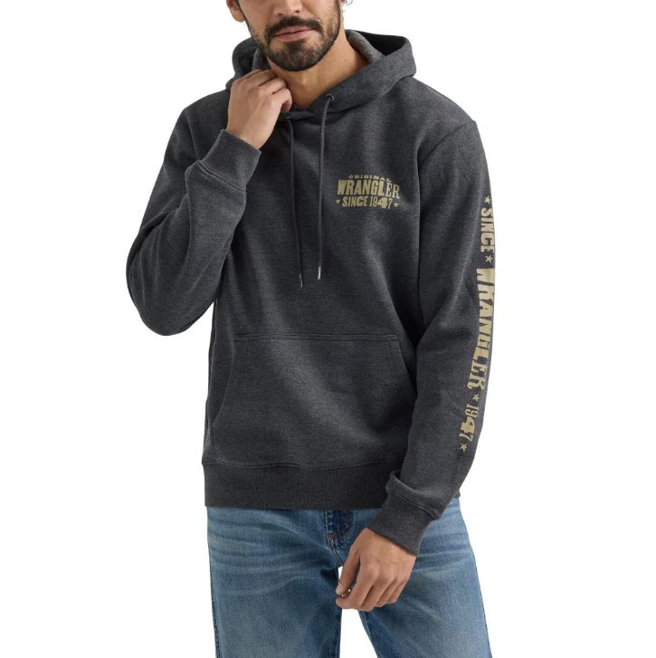 Wrangler® Men's Pullover Hoodie - Washed Black