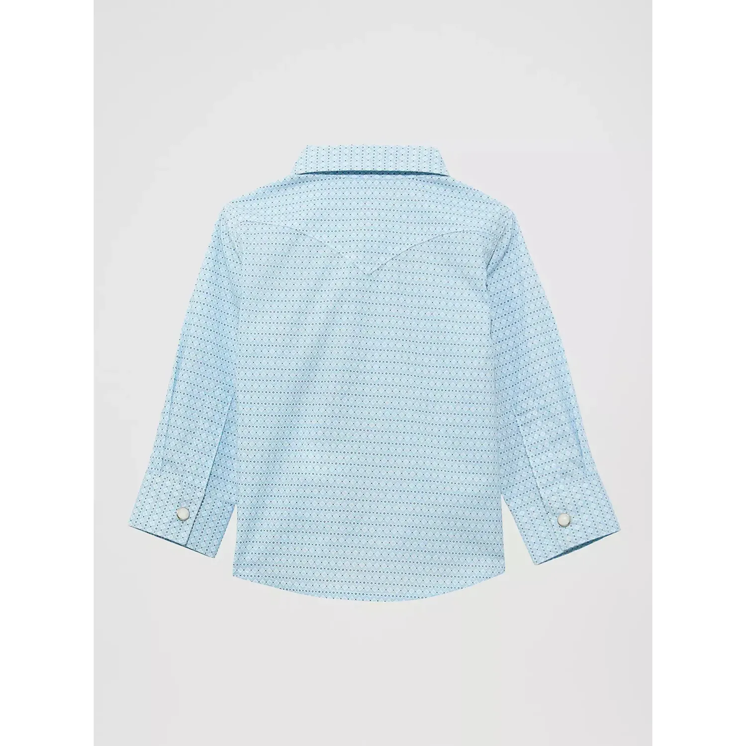 Wrangler Little Boys Long Sleeve Print Western Snap Shirt - Multiple Colours, Colour: Diamond Blue, Size: 0-3M