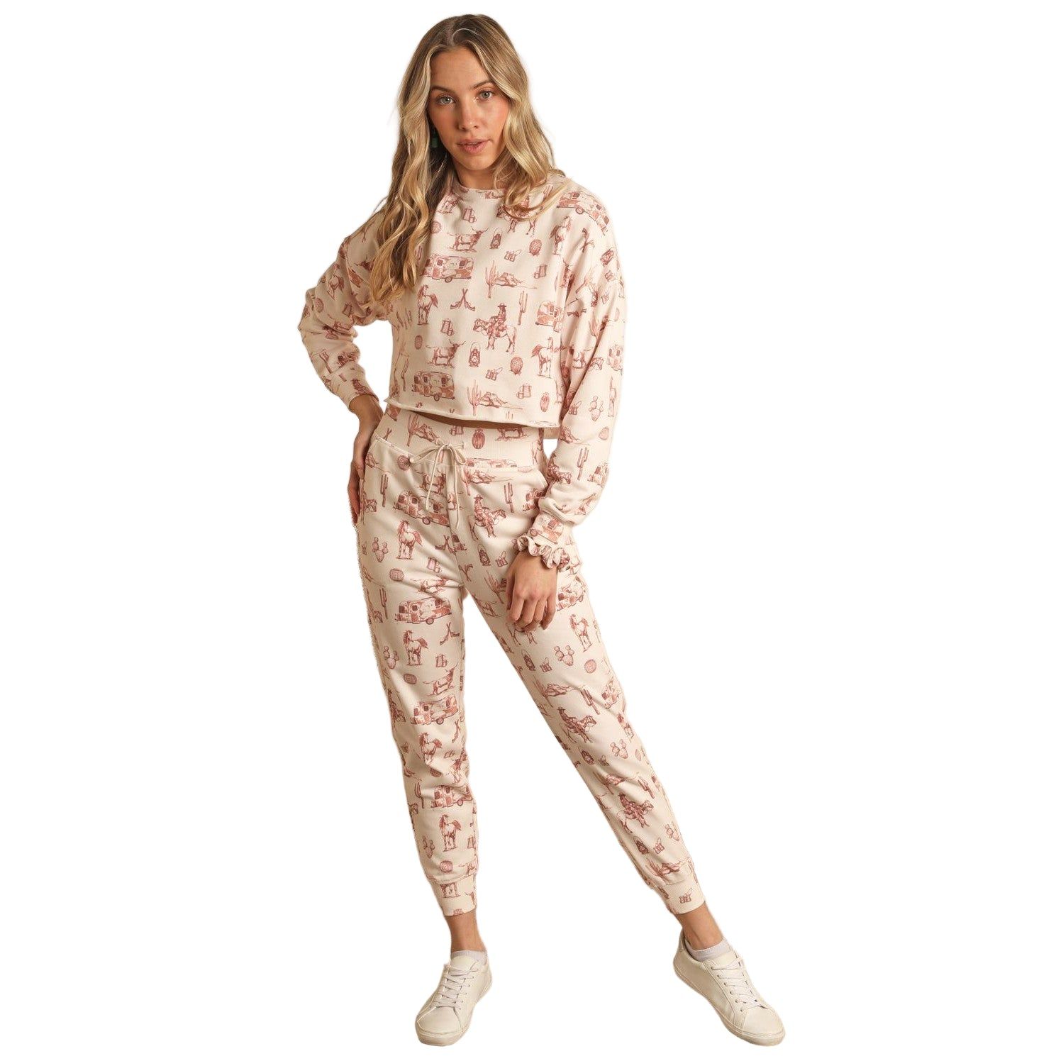 Range by RR Women's Western Print Pullover - Rust