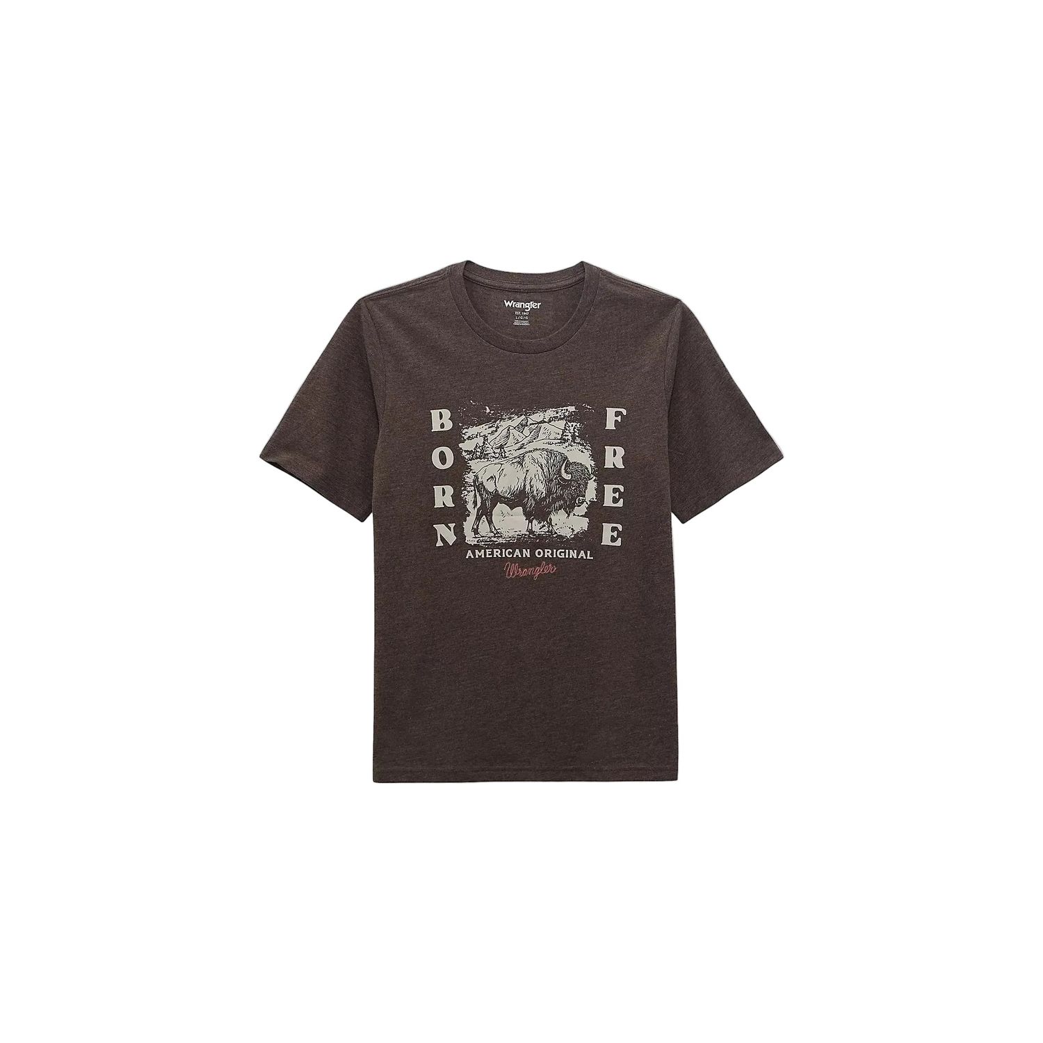 Wrangler Boy's Wrangler Logo Front Graphic Short Sleeve Tee Shirt - Mole Heather