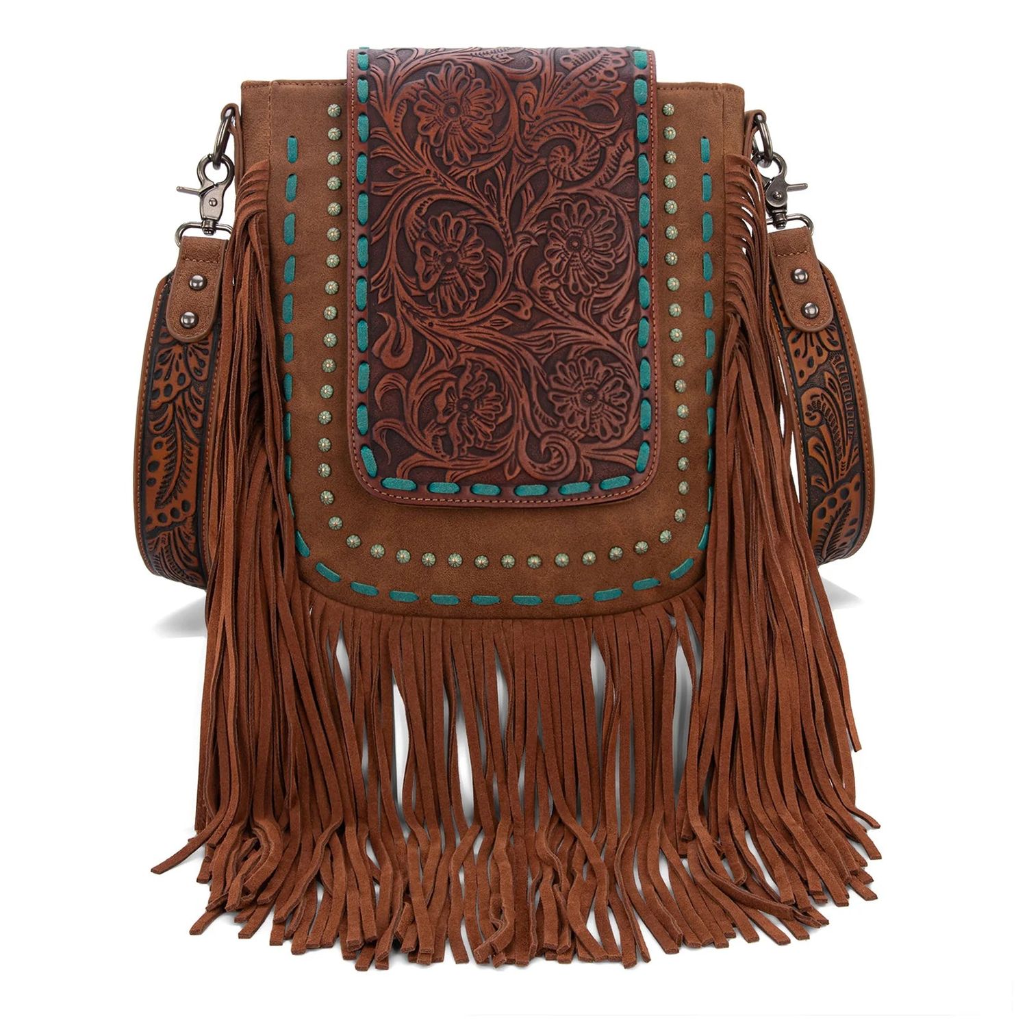 Trinity Ranch Floral Tooled Crossbody Bag - Multiple Colours