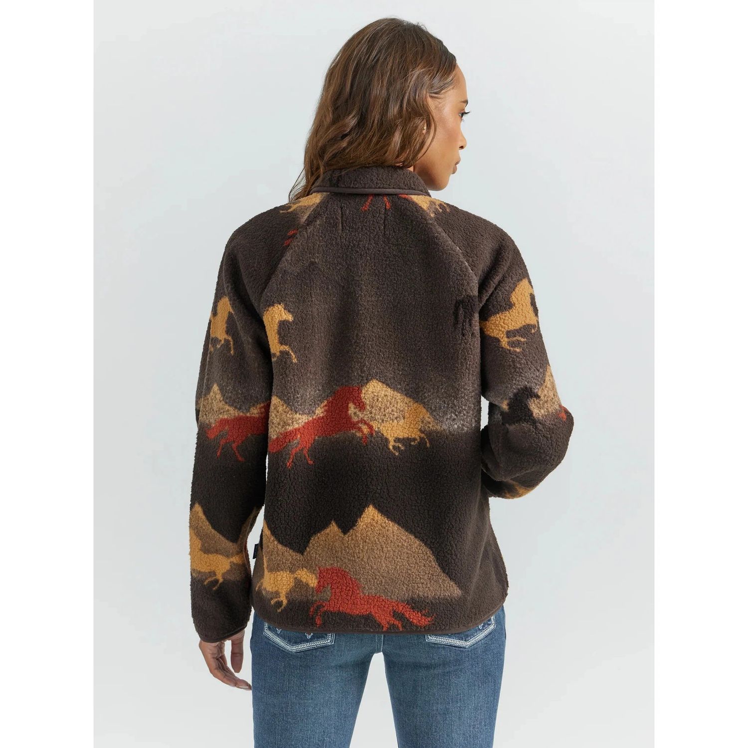 Wrangler West Women's Sherpa Snap Horse - Brn