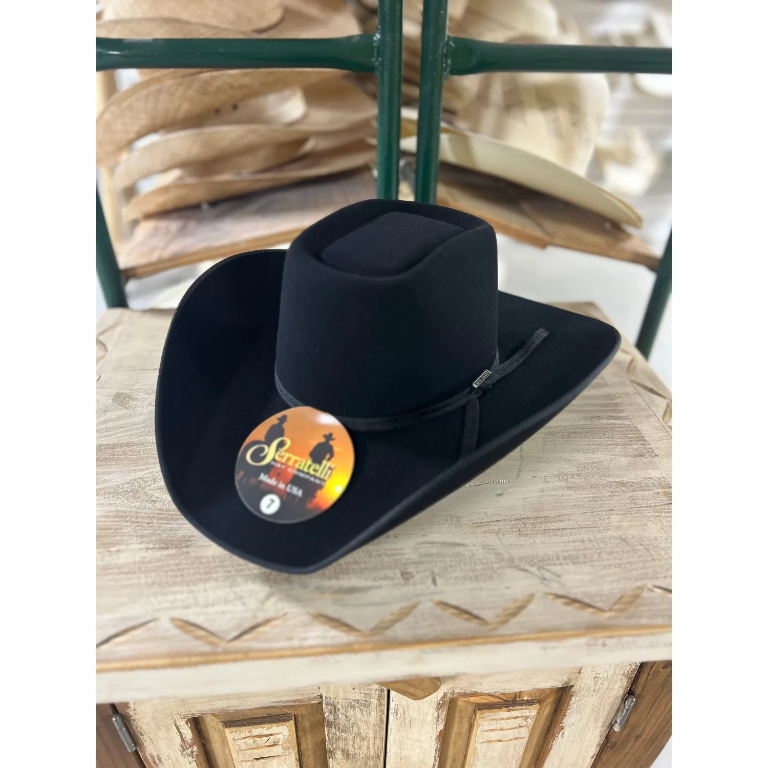 Serratelli 6X Twister Felt Western Hat - Black
