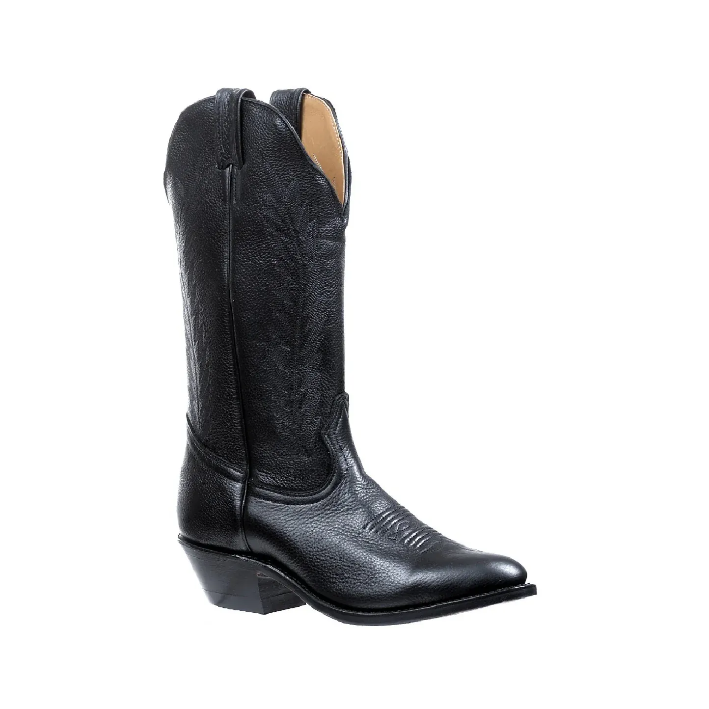 Boulet Women's Medium Cowboy Toe Western Boots - Sporty Black Deer Tan, Size: 5