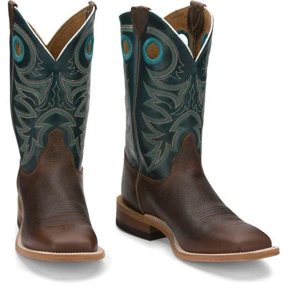 Justin Bent Rail Men's Western Boots- Dark Brown, Size: 7