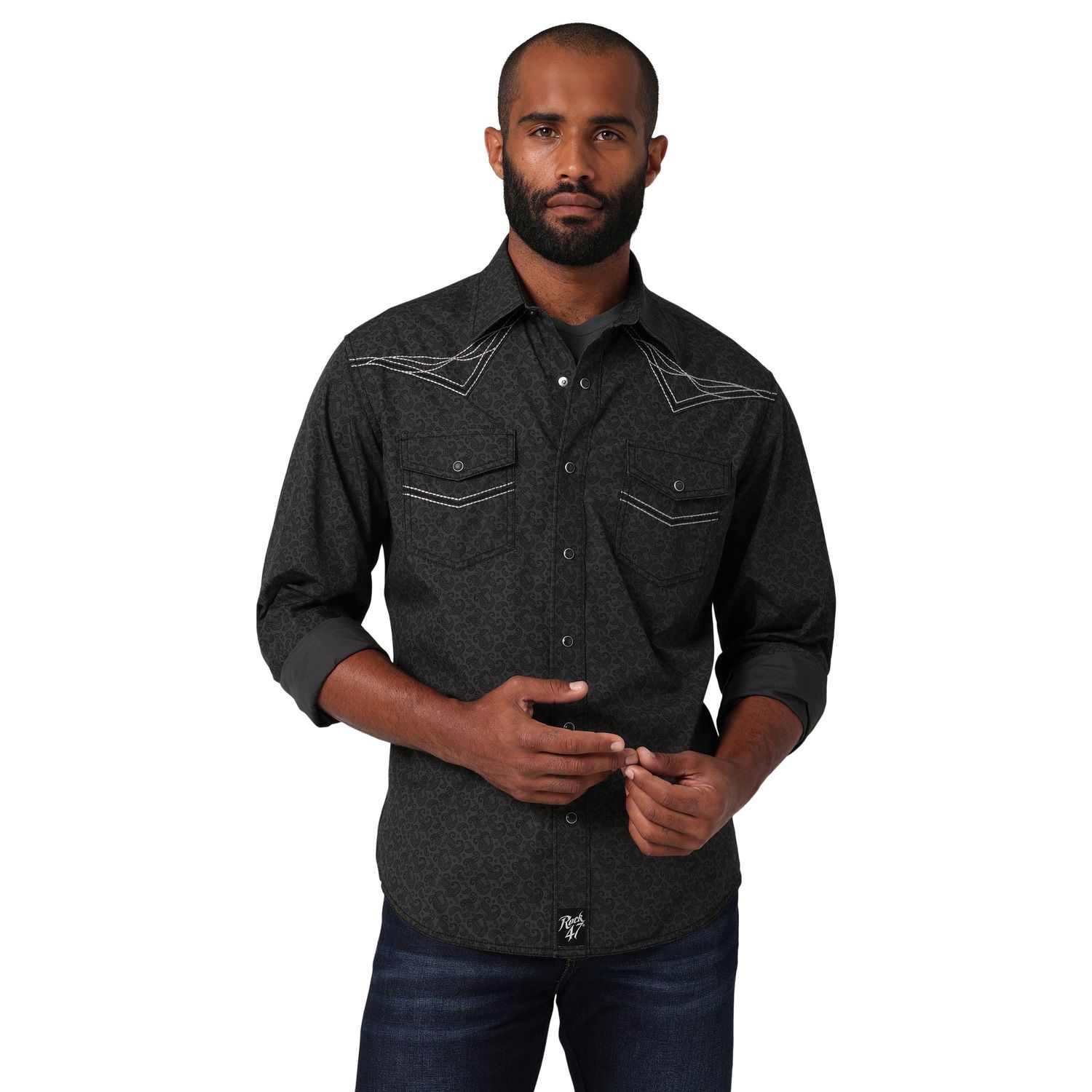 Wrangler Men's Rock 47 Long Sleeve Shirt - Black