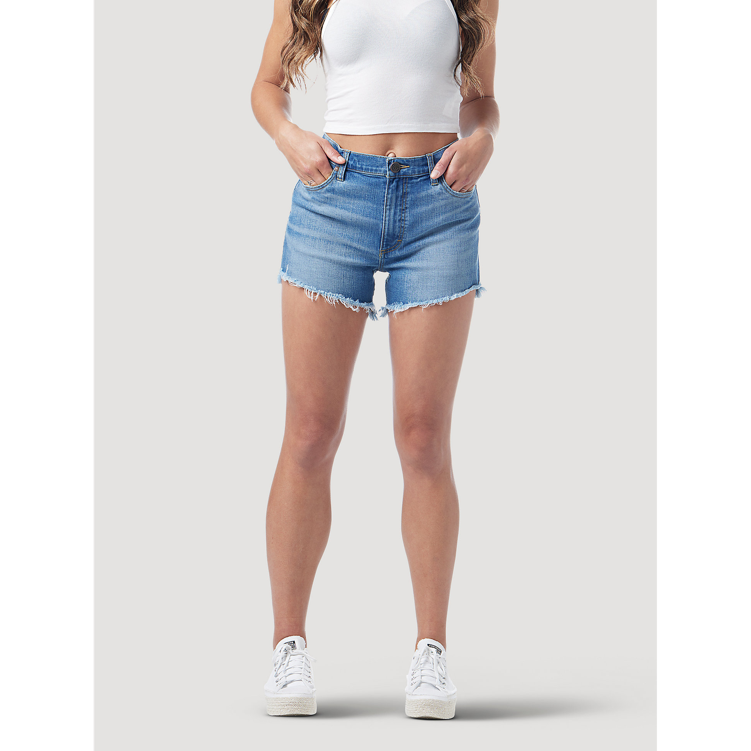 Wrangler Women's Retro High Rise Frayed Hem Cut-Off Shorts - Rebecca
