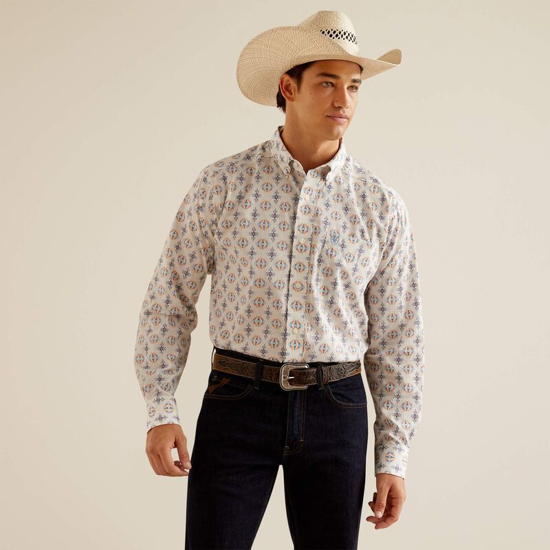 Ariat Men's Wrinkle Free Remington Long Sleeve Shirt - Oatmeal