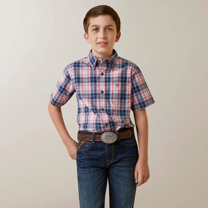 Ariat Boy's Pro Olen Classic SS Shirt Old Bay, Size: XS