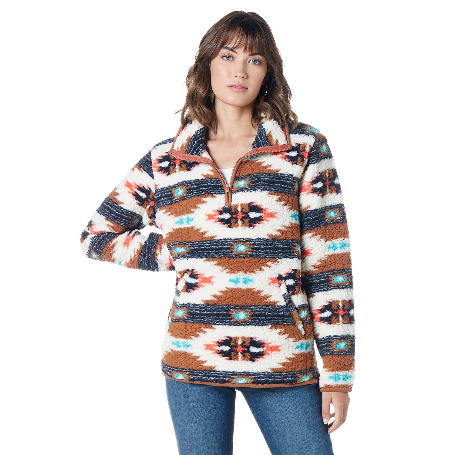 Wrangler Women's Retro Punchy Sherpa Pullover - Multi