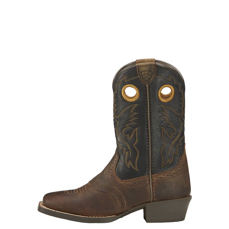 Ariat Youth Heritage Roughstock Western Boots - Distressed Brown