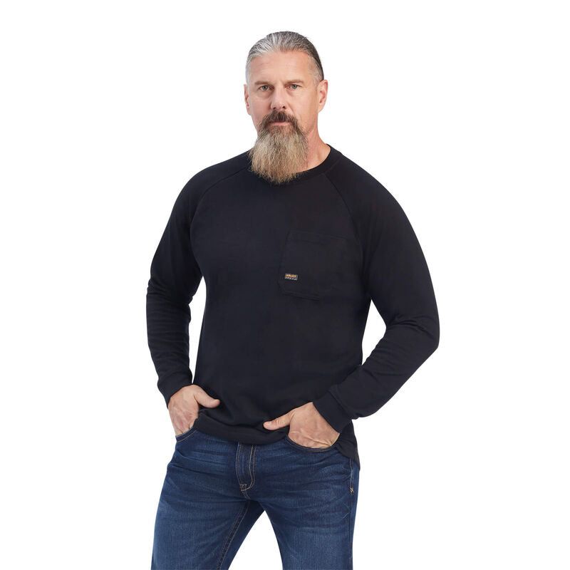 Ariat Mens Rebar Cotton Strong LS T-Shirt Black