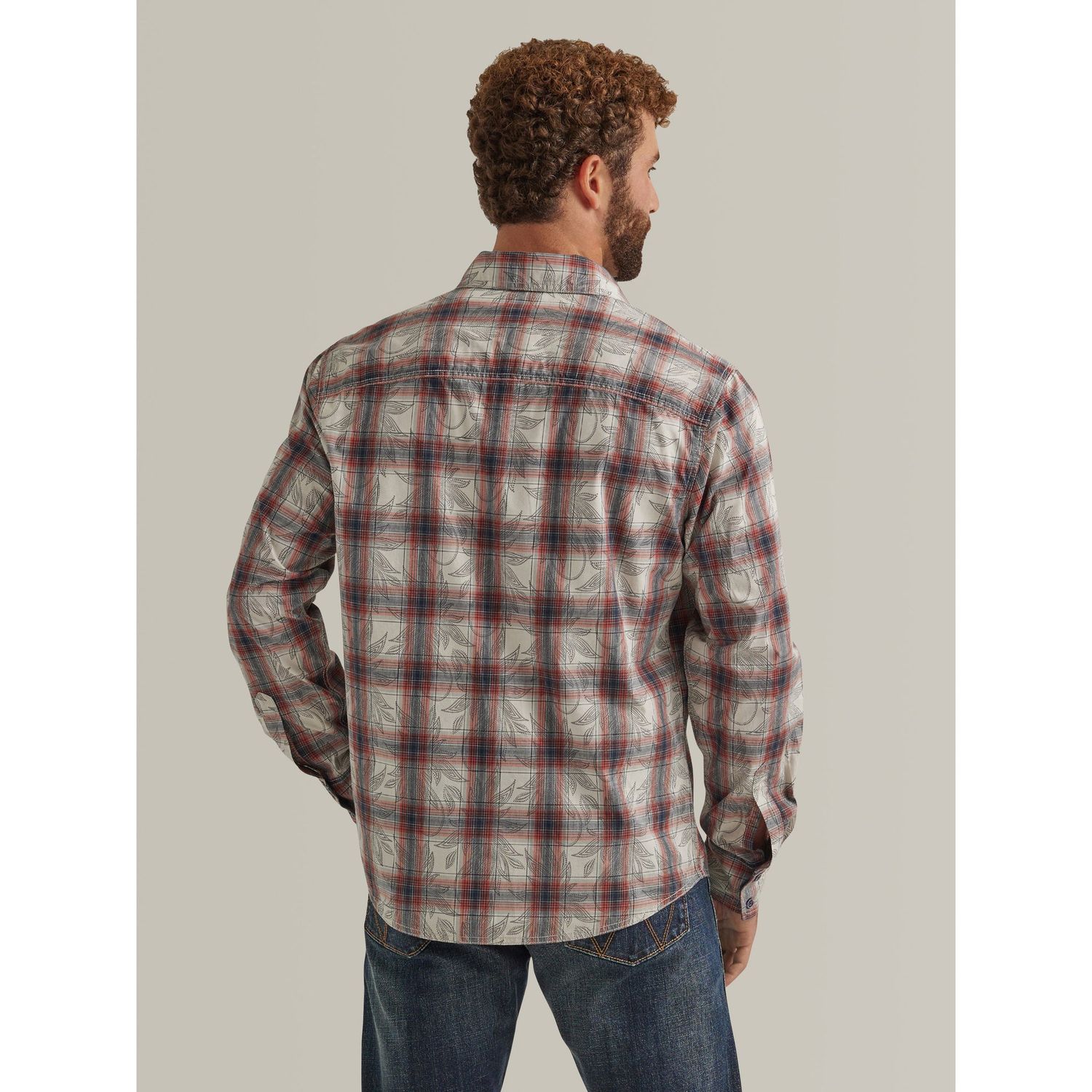 Wrangler Men's Retro Premium Long Sleeve Modern Fit Plaid Button Down Shirt - Red