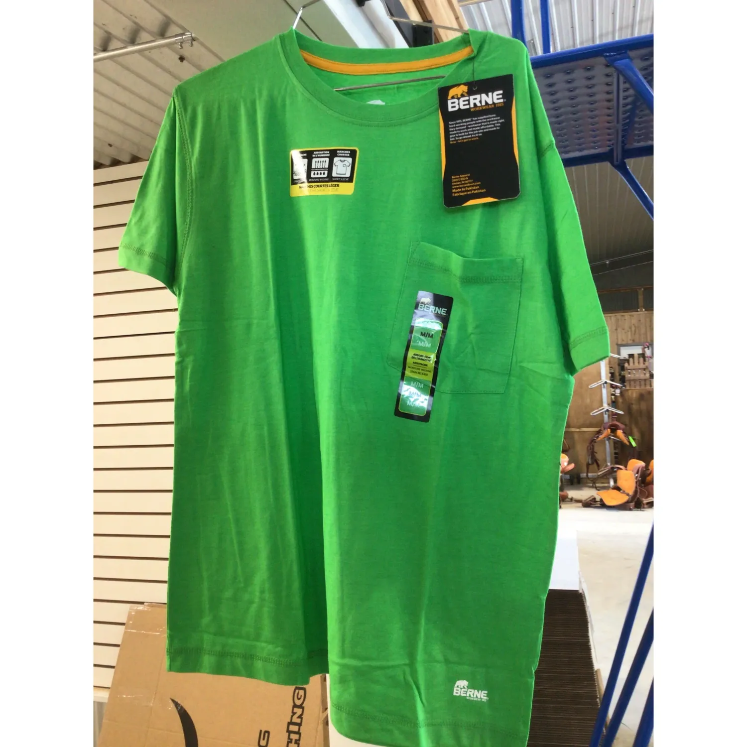 Berne Men's Performance Pocket T-Shirt - Lime Green