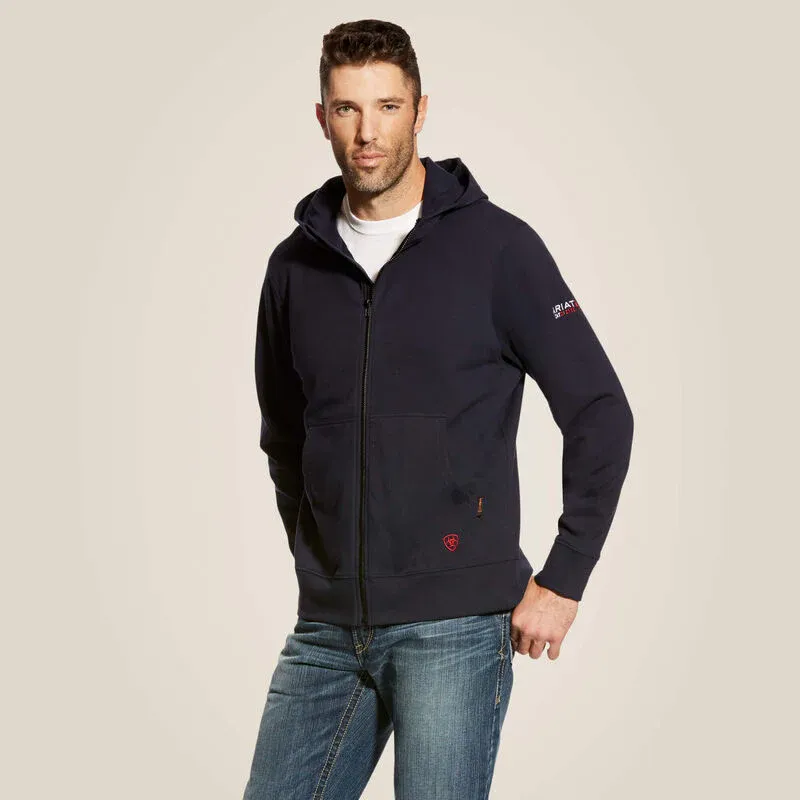 Ariat Men's Fire Resistant DuraStretch Full Zip Hoodie - Navy, Size: S