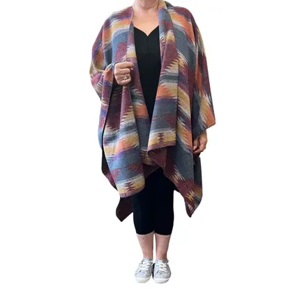 Shawl Buffalo Cross, Design: 3 DESERT SKY ORANGE/YELLOW