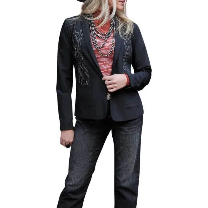 Cruel Women's Long Sleeve Blazer- Black